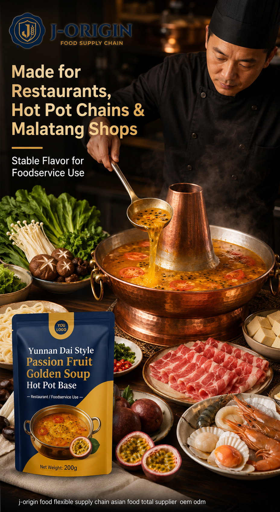 Yunnan Dai Style Passion Fruit Golden Soup Hot Pot Base - OEM & Wholesale Supply