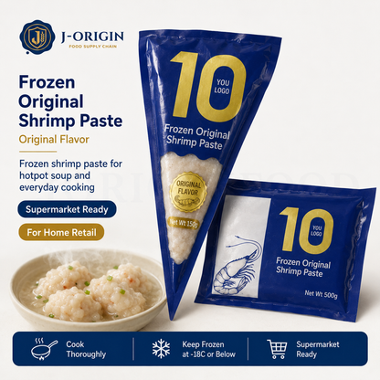 Frozen Shrimp Paste Original Flavor | Hotpot Seafood | Retail Pack & Foodservice Bulk Supply | OEM Private Label | 150g / 500g