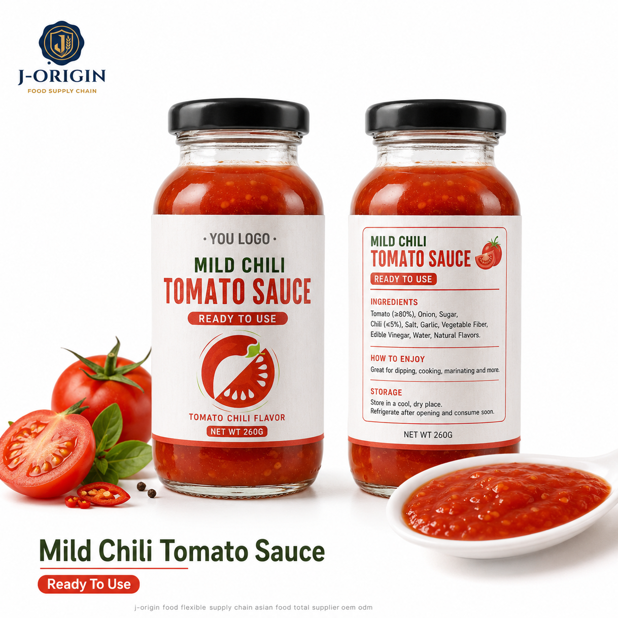Southeast Asian Mild Chili Tomato Sauce | Ready-to-Use Dipping & Cooking Sauce | Restaurant Foodservice Retail | OEM Private Label | 260g