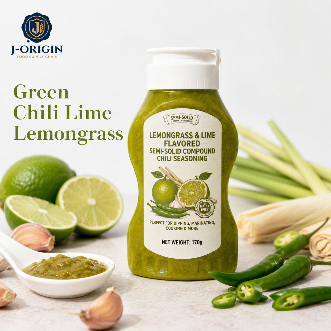 Lemongrass Lime Chili Sauce | Ready-to-Use Semi-Solid Seasoning | Restaurant Foodservice Retail | OEM Private Label | 170g