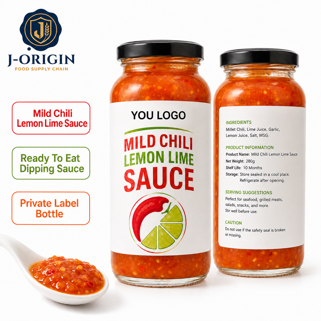 Mild Chili Lemon Lime Sauce – Ready-to-Eat Asian Dipping Sauce | OEM Private Label | 280g Bottle