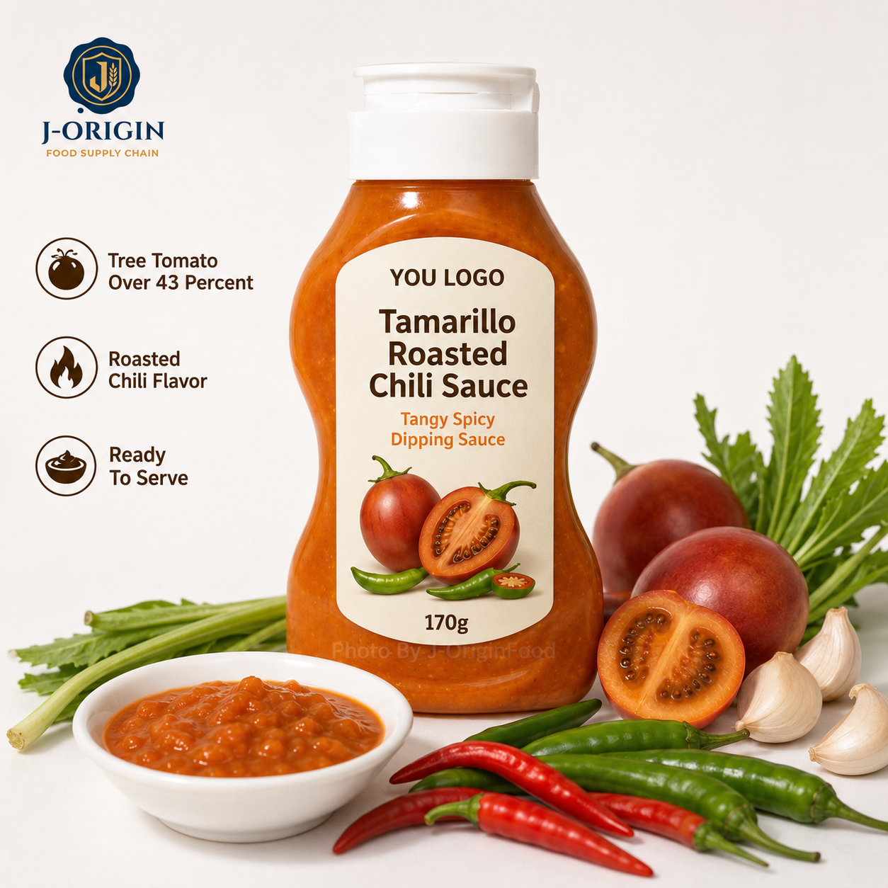 Tamarillo Tree Tomato Roasted Chili Sauce – Tangy Spicy Dipping Sauce (170g)
