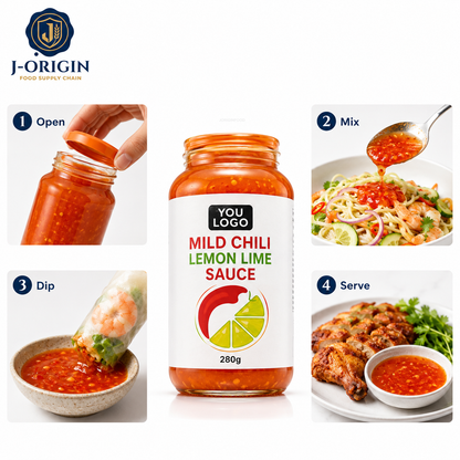 Mild Chili Lemon Lime Sauce – Ready-to-Eat Asian Dipping Sauce | OEM Private Label | 280g Bottle