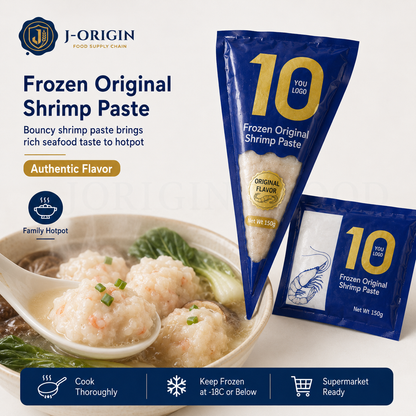 Frozen Shrimp Paste Original Flavor | Hotpot Seafood | Retail Pack & Foodservice Bulk Supply | OEM Private Label | 150g / 500g