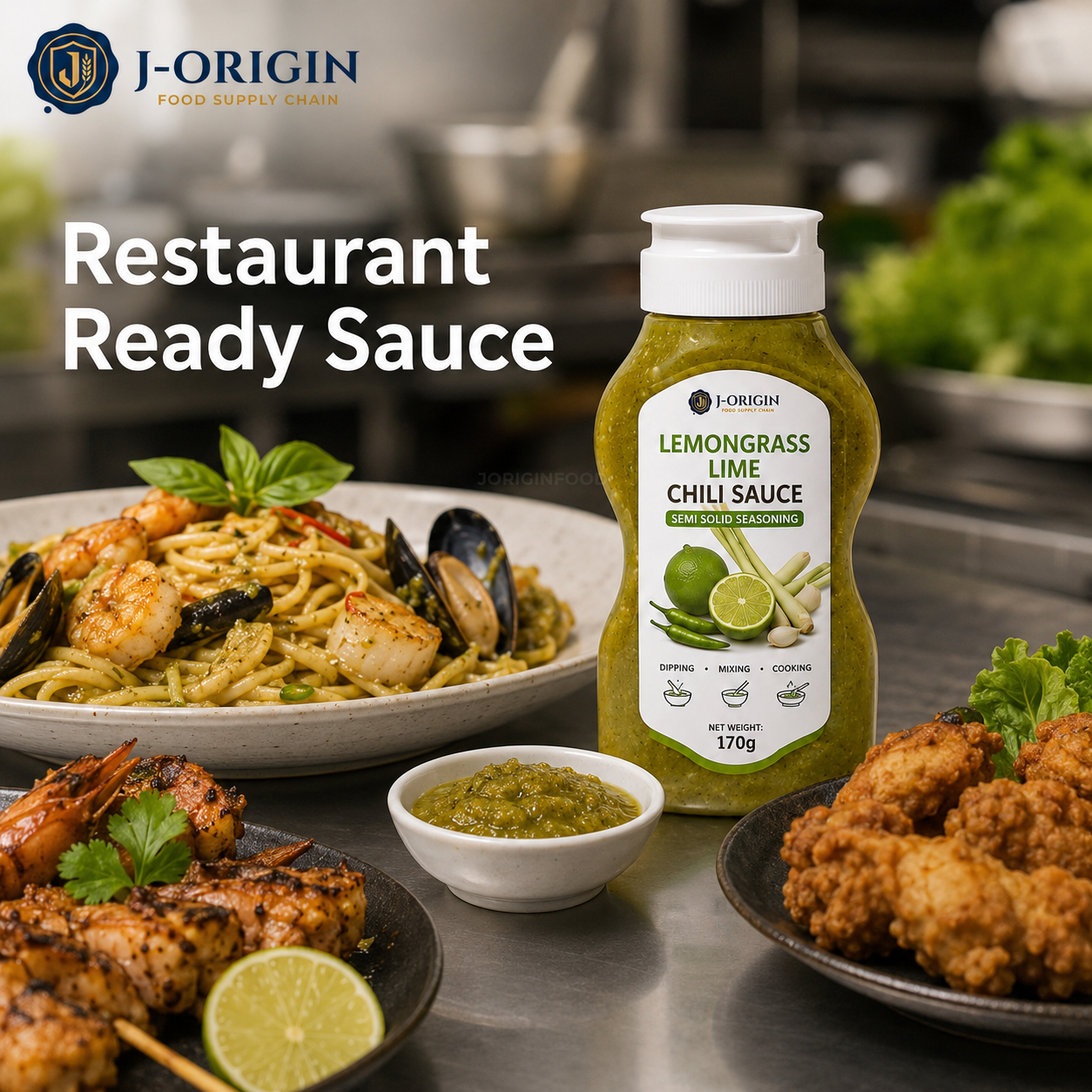 Lemongrass Lime Chili Sauce | Ready-to-Use Semi-Solid Seasoning | Restaurant Foodservice Retail | OEM Private Label | 170g