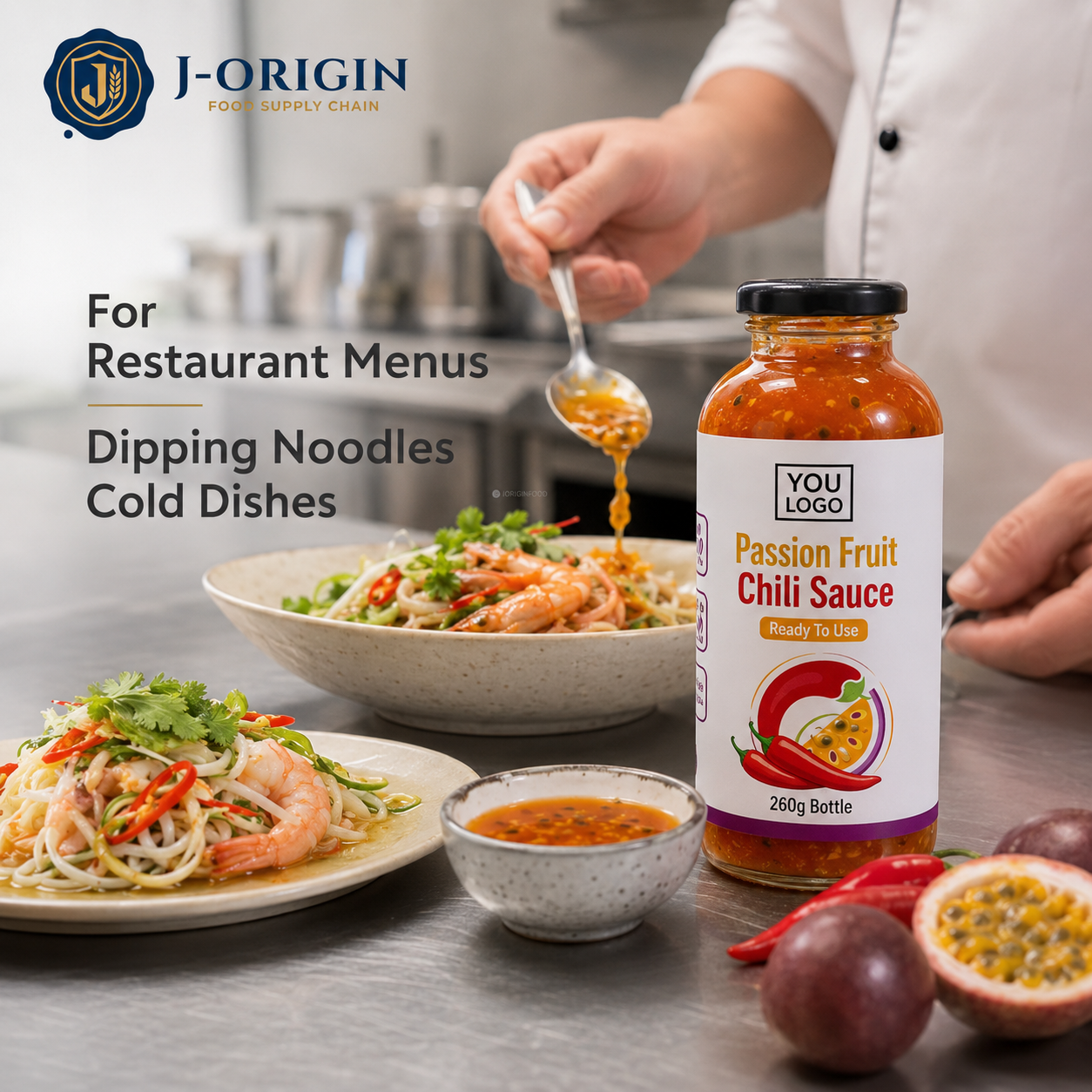 Passion Fruit Mild Chili Sauce | Ready-to-Use Dipping & Cooking Sauce | Restaurant Foodservice Retail | OEM Private Label | 260g