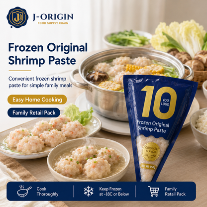 Frozen Shrimp Paste Original Flavor | Hotpot Seafood | Retail Pack & Foodservice Bulk Supply | OEM Private Label | 150g / 500g