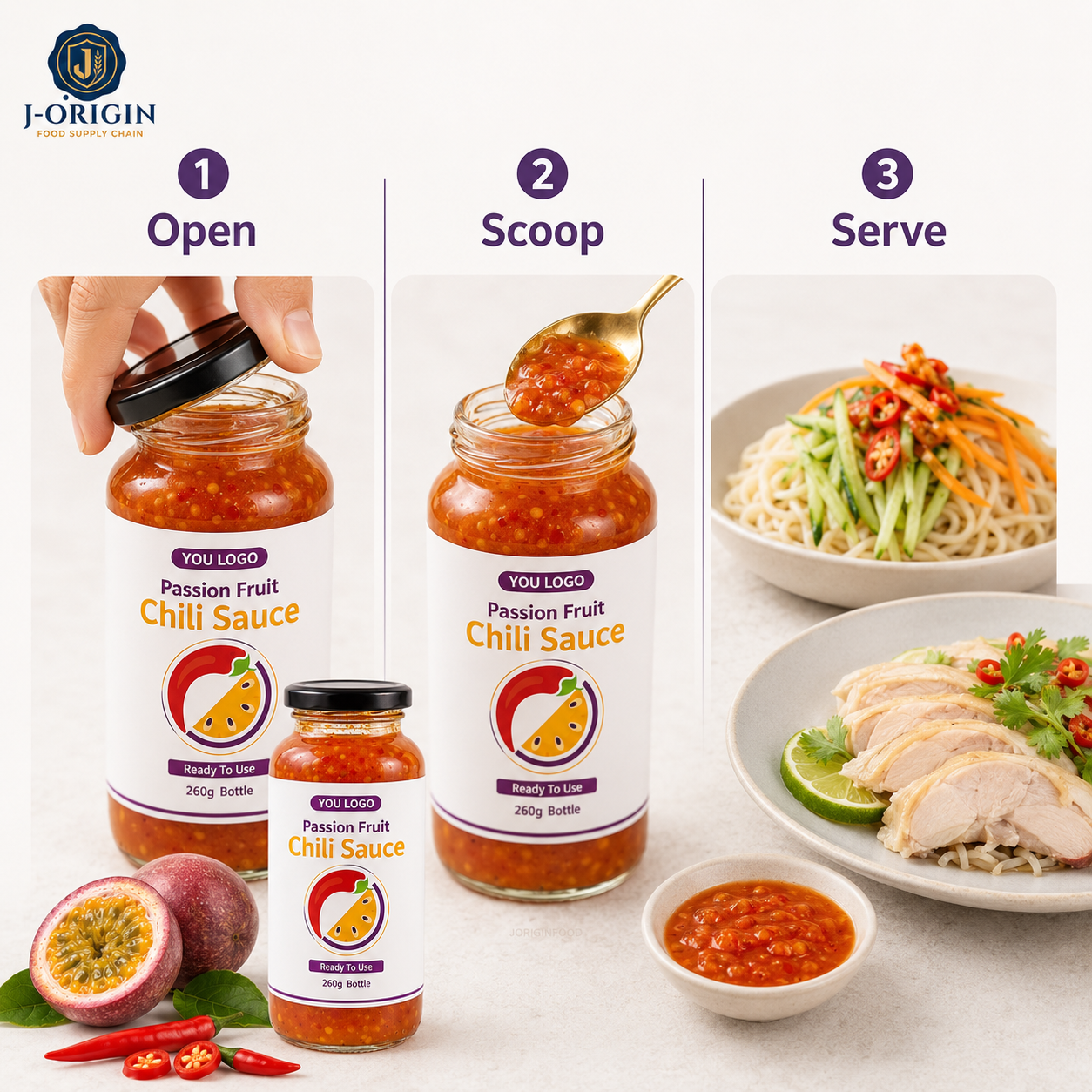 Passion Fruit Mild Chili Sauce | Ready-to-Use Dipping & Cooking Sauce | Restaurant Foodservice Retail | OEM Private Label | 260g