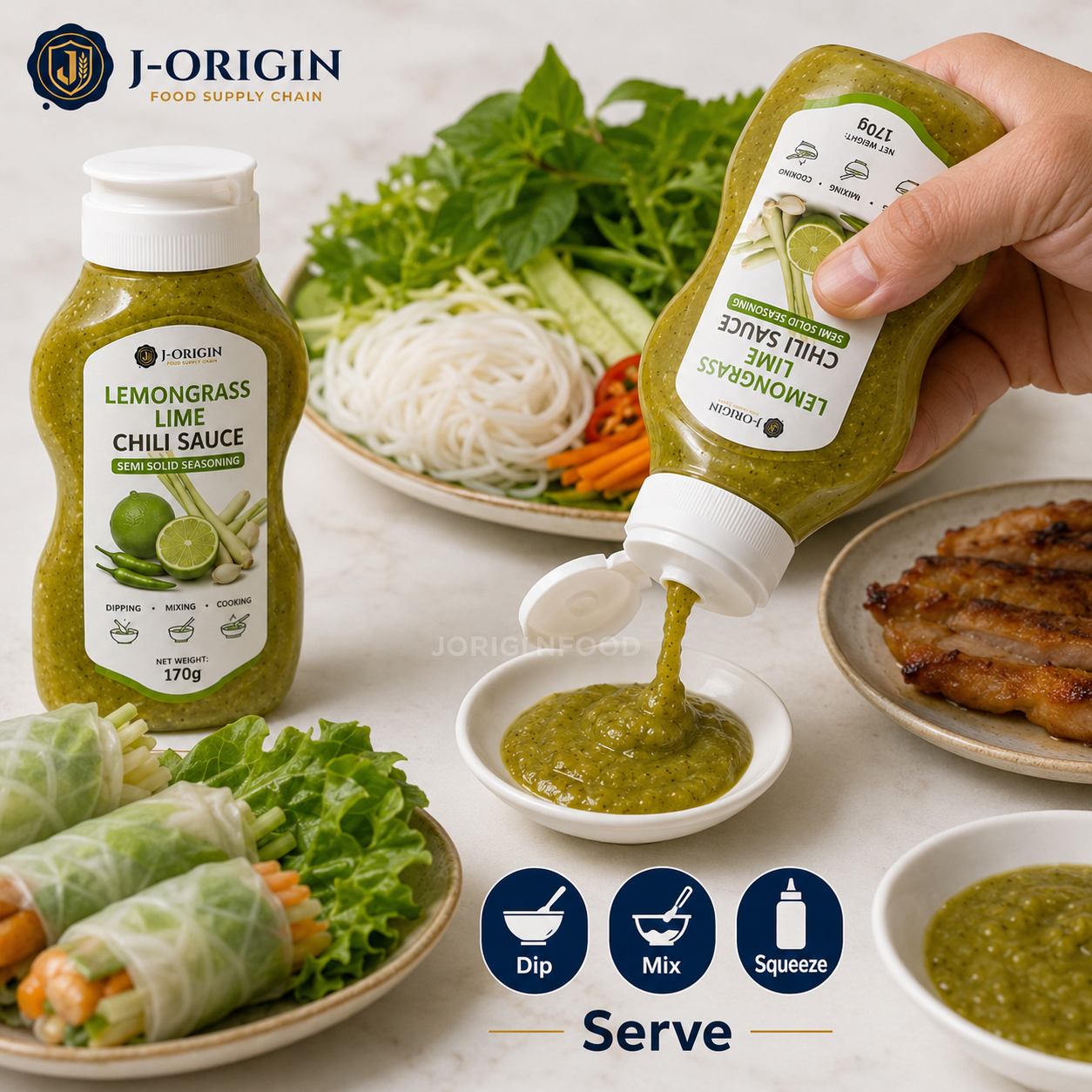 Lemongrass Lime Chili Sauce | Ready-to-Use Semi-Solid Seasoning | Restaurant Foodservice Retail | OEM Private Label | 170g