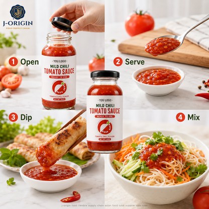 Southeast Asian Mild Chili Tomato Sauce | Ready-to-Use Dipping & Cooking Sauce | Restaurant Foodservice Retail | OEM Private Label | 260g