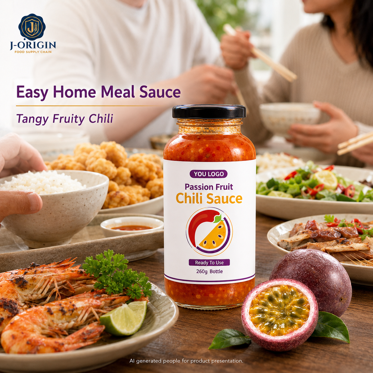 Passion Fruit Mild Chili Sauce | Ready-to-Use Dipping & Cooking Sauce | Restaurant Foodservice Retail | OEM Private Label | 260g