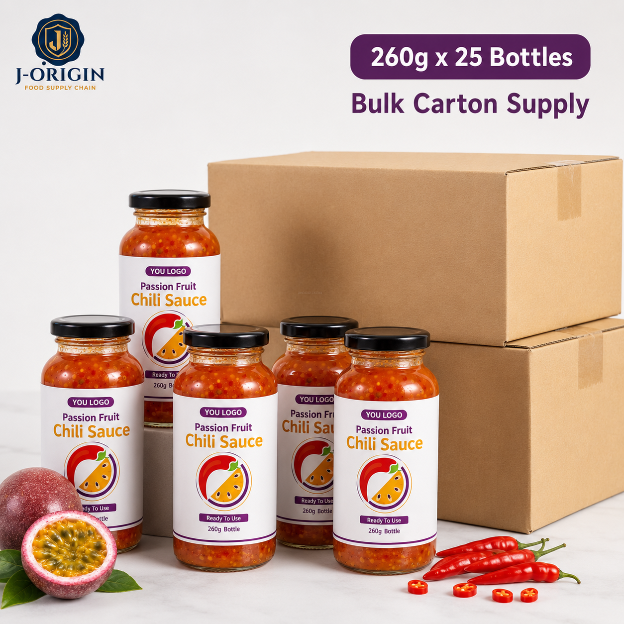 Passion Fruit Mild Chili Sauce | Ready-to-Use Dipping & Cooking Sauce | Restaurant Foodservice Retail | OEM Private Label | 260g