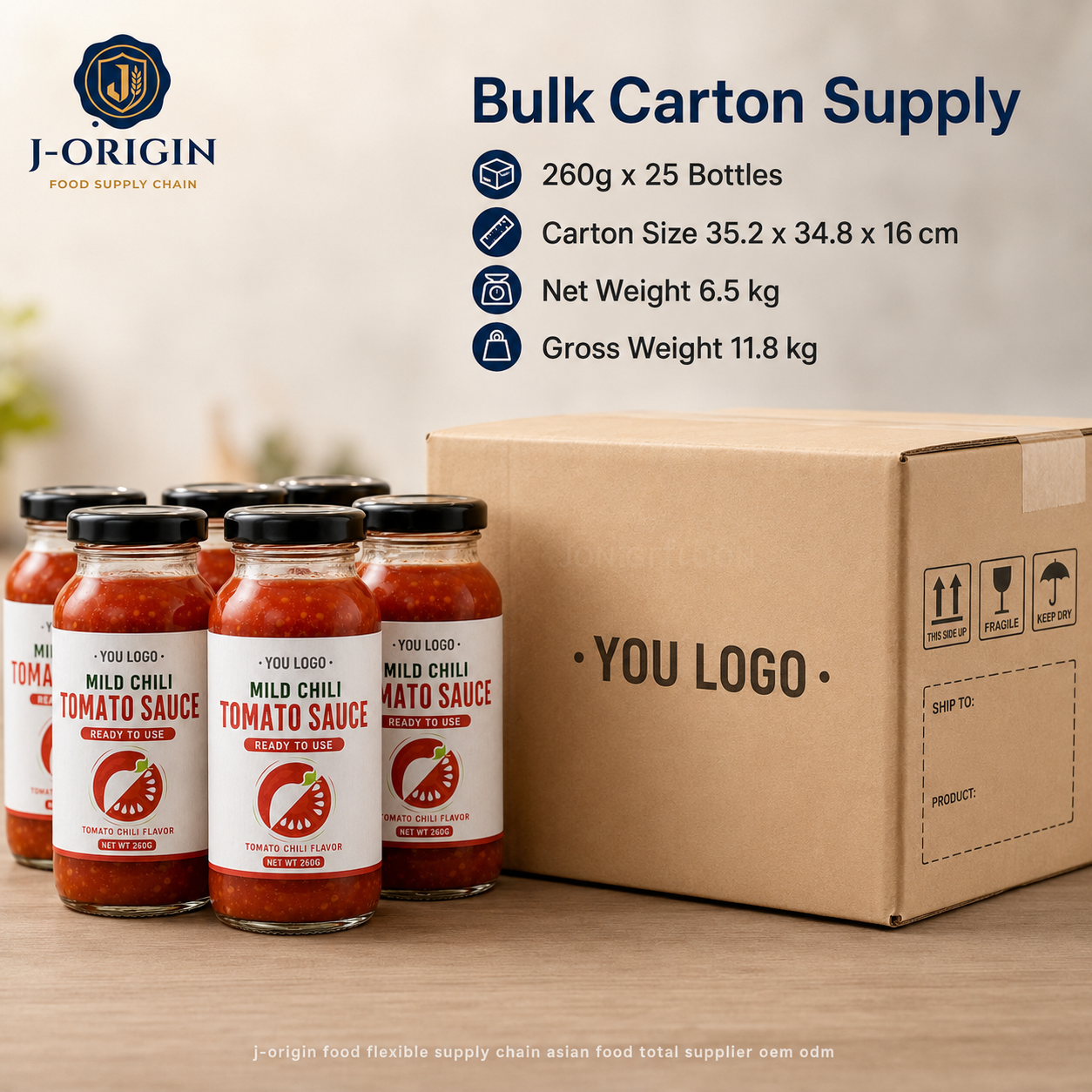 Southeast Asian Mild Chili Tomato Sauce | Ready-to-Use Dipping & Cooking Sauce | Restaurant Foodservice Retail | OEM Private Label | 260g
