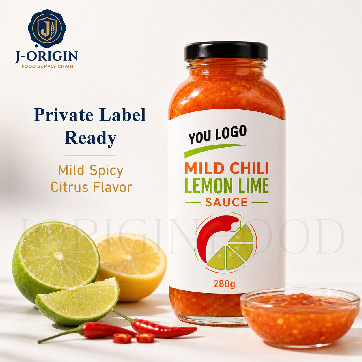 Mild Chili Lemon Lime Sauce – Ready-to-Eat Asian Dipping Sauce | OEM Private Label | 280g Bottle