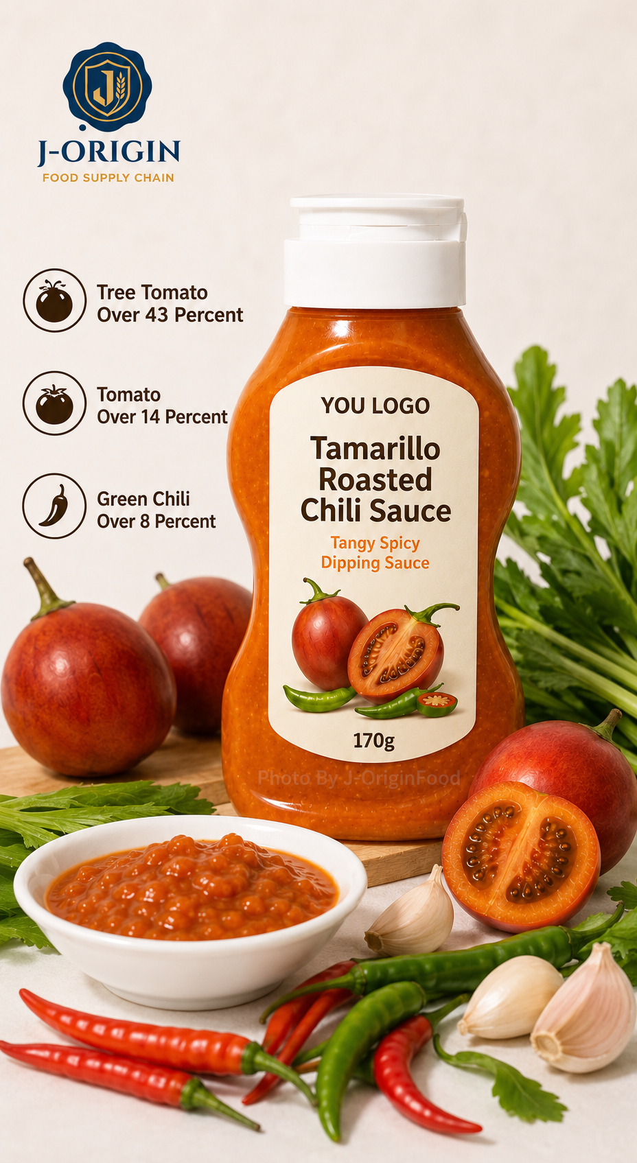Tamarillo Tree Tomato Roasted Chili Sauce – Tangy Spicy Dipping Sauce (170g)