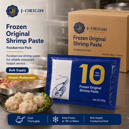 Frozen Shrimp Paste Original Flavor | Hotpot Seafood | Retail Pack & Foodservice Bulk Supply | OEM Private Label | 150g / 500g