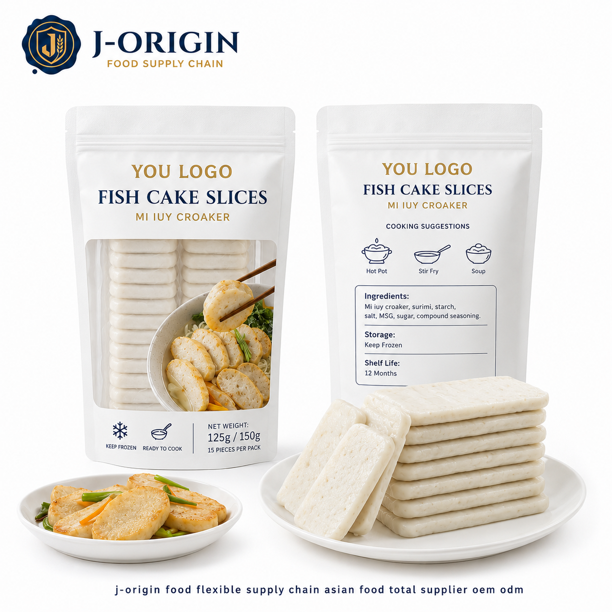 Frozen Mi Iuy Croaker Fish Cake Slices | Ready-to-Cook Seafood Snack | Hot Pot BBQ Retail | OEM Private Label | 125g / 150g
