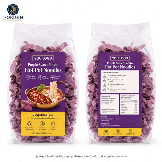 Purple Sweet Potato Hot Pot Noodles | OEM Private Label | 220g Retail Pack | Quick Cook | Ambient