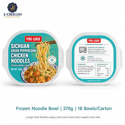 Sichuan Green Peppercorn Chicken Noodle Bowl | 370g | Frozen Ready-to-Heat Wheat Noodle OEM