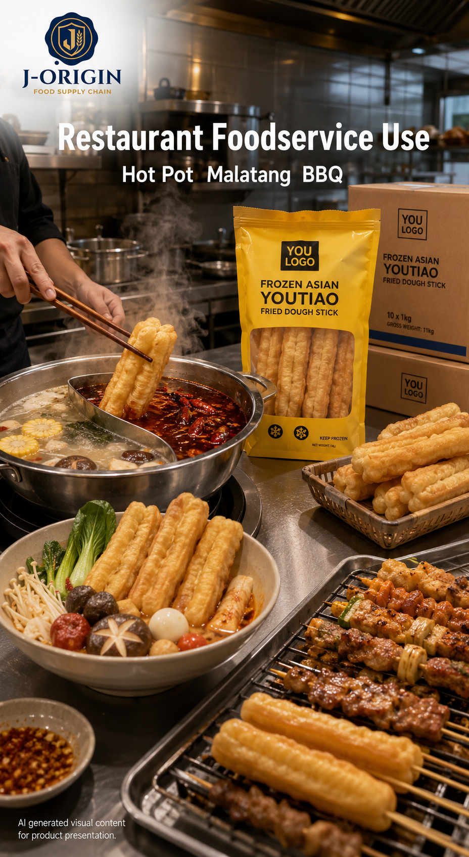 Frozen Youtiao Fried Dough Stick — 500g | OEM Private Label