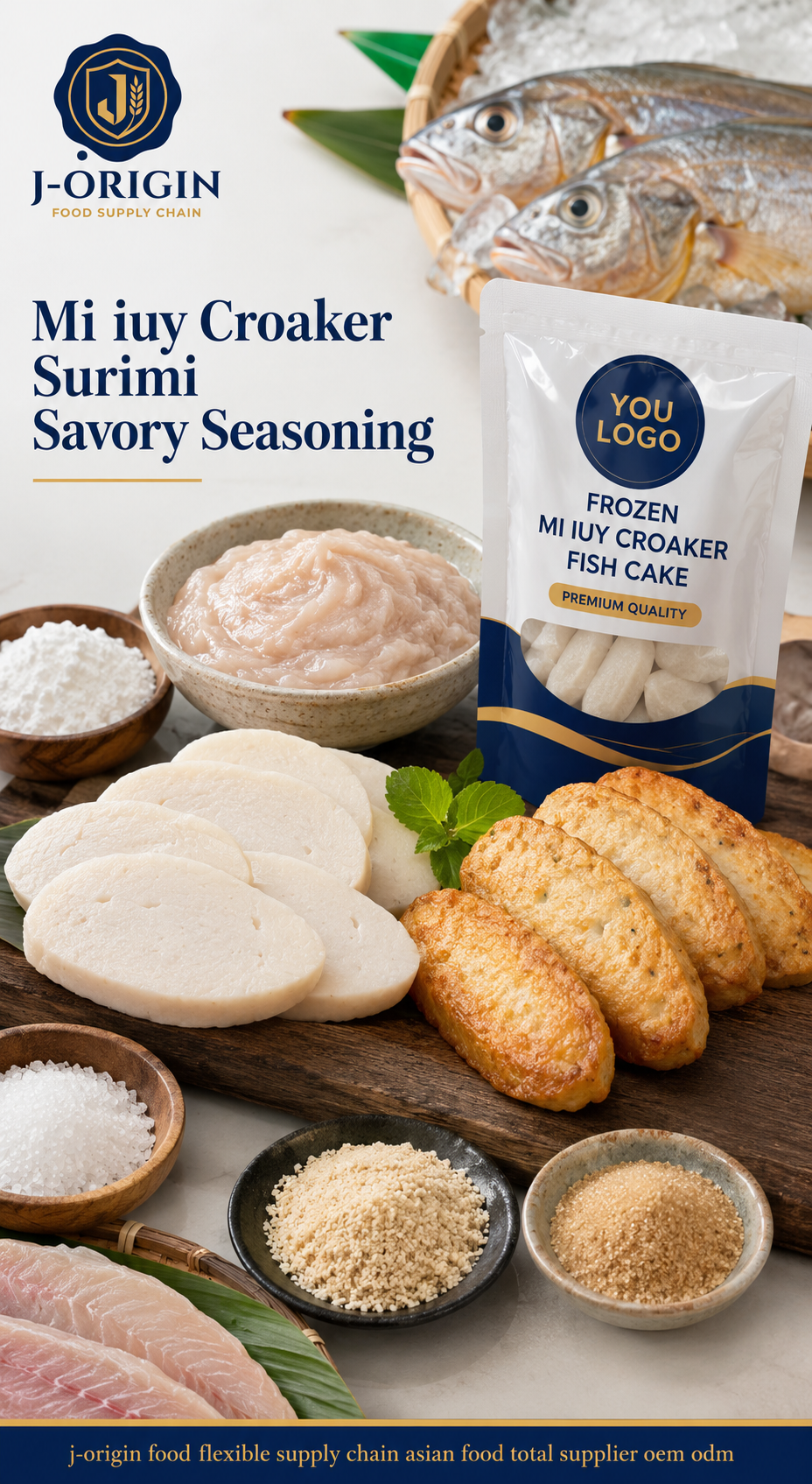 Frozen Mi Iuy Croaker Fish Cake Slices | Ready-to-Cook Seafood Snack | Hot Pot BBQ Retail | OEM Private Label | 125g / 150g