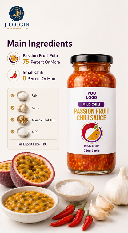 Passion Fruit Mild Chili Sauce | Ready-to-Use Dipping & Cooking Sauce | Restaurant Foodservice Retail | OEM Private Label | 260g