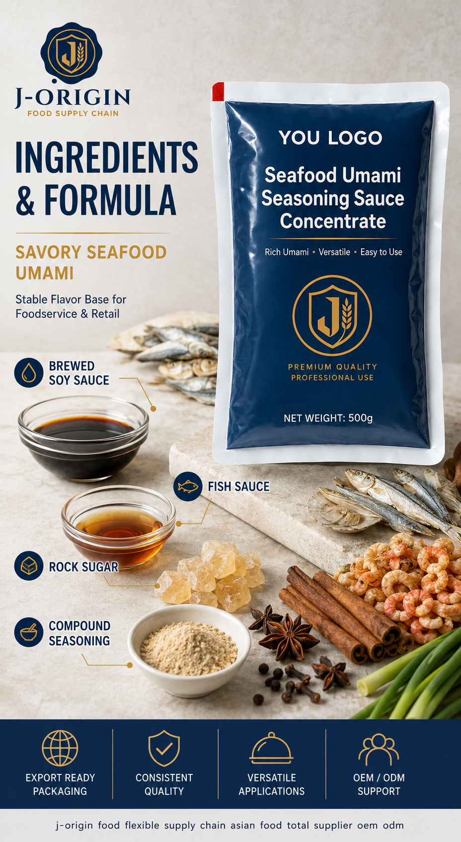 Seafood Umami Seasoning Sauce Concentrate | OEM Private Label | 500g
