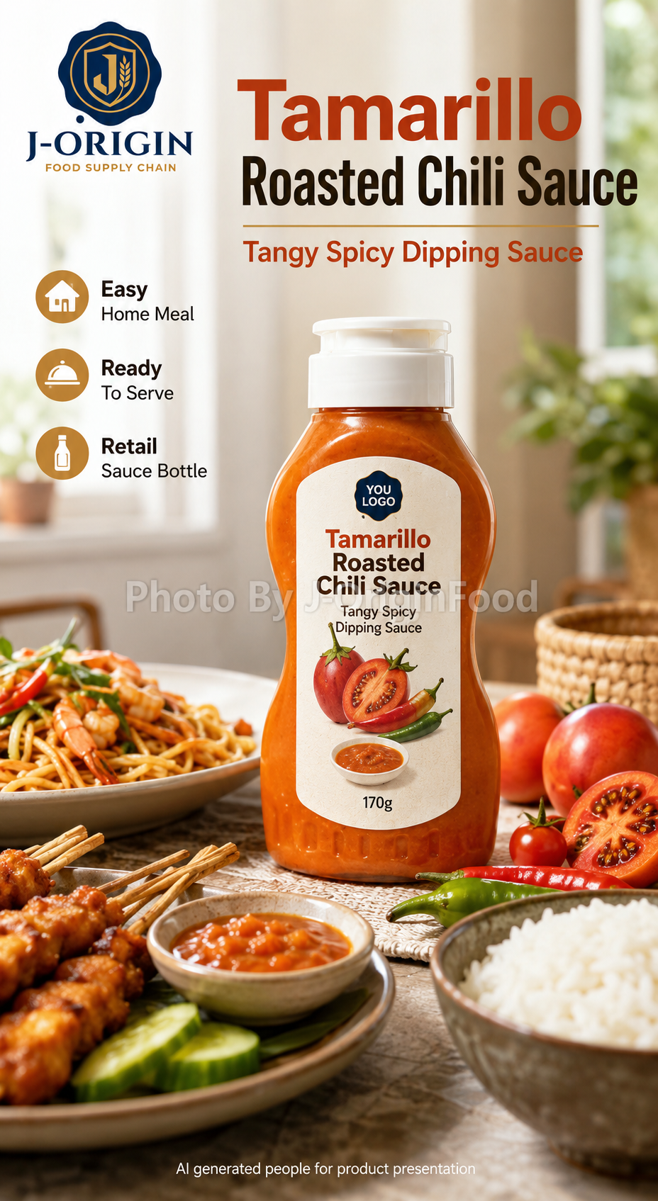 Tamarillo Tree Tomato Roasted Chili Sauce – Tangy Spicy Dipping Sauce (170g)