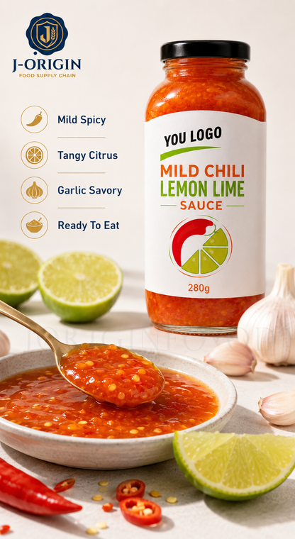 Mild Chili Lemon Lime Sauce – Ready-to-Eat Asian Dipping Sauce | OEM Private Label | 280g Bottle