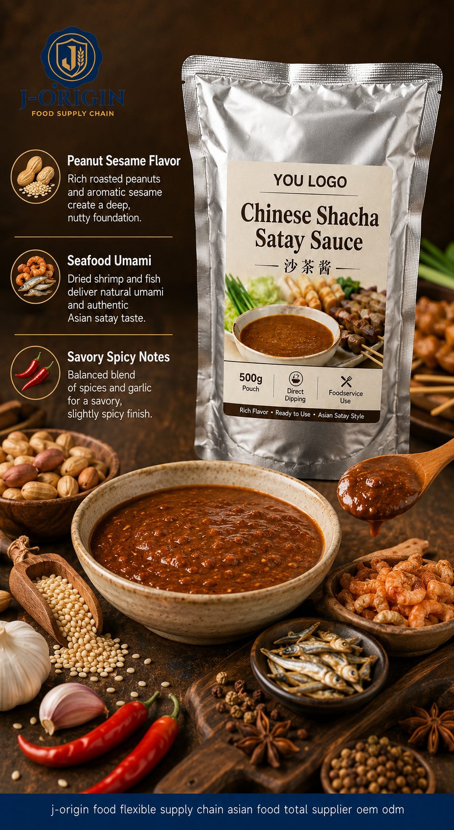 Chinese Shacha Satay Sauce | 500g | Dipping Sauce for Hot Pot, BBQ & Foodservice OEM