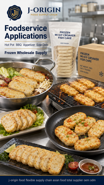 Frozen Mi Iuy Croaker Fish Cake Slices | Ready-to-Cook Seafood Snack | Hot Pot BBQ Retail | OEM Private Label | 125g / 150g