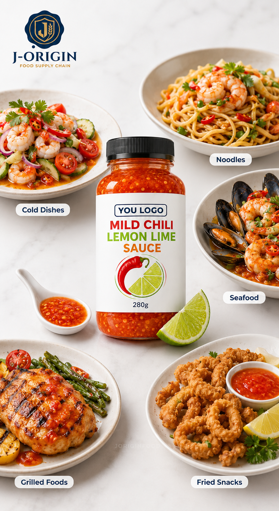 Mild Chili Lemon Lime Sauce – Ready-to-Eat Asian Dipping Sauce | OEM Private Label | 280g Bottle