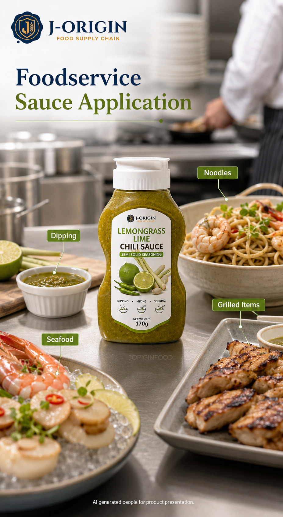 Lemongrass Lime Chili Sauce | Ready-to-Use Semi-Solid Seasoning | Restaurant Foodservice Retail | OEM Private Label | 170g