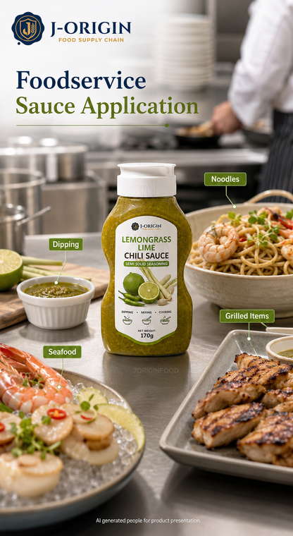 Lemongrass Lime Chili Sauce | Ready-to-Use Semi-Solid Seasoning | Restaurant Foodservice Retail | OEM Private Label | 170g