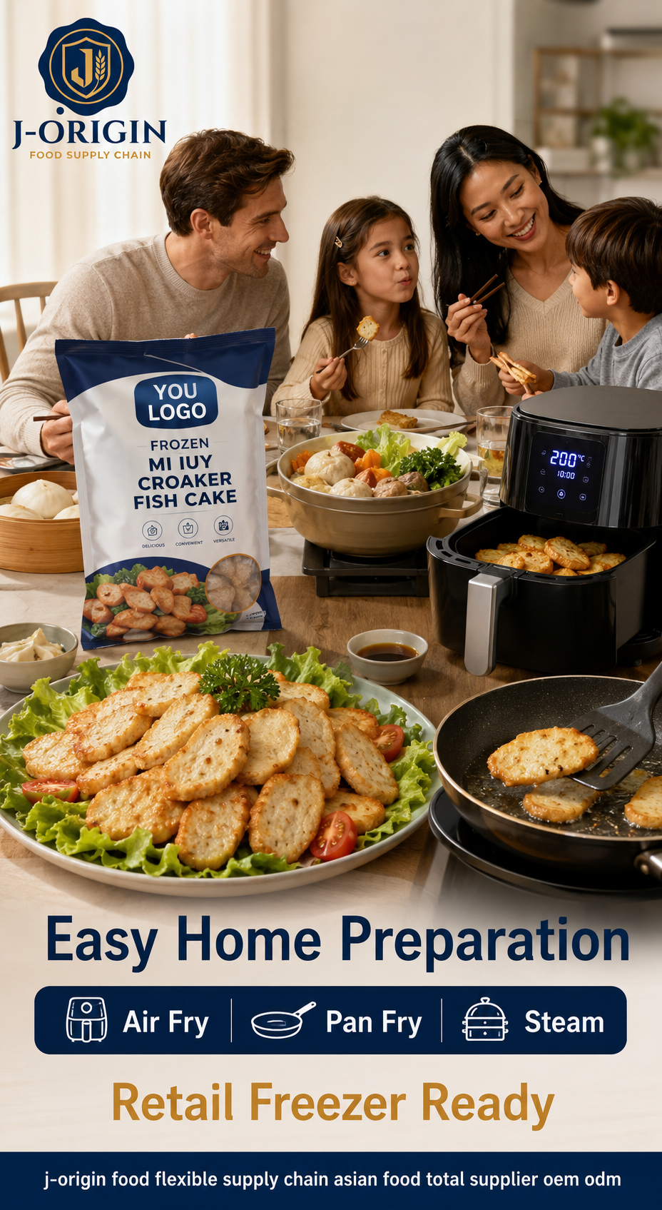 Frozen Mi Iuy Croaker Fish Cake Slices | Ready-to-Cook Seafood Snack | Hot Pot BBQ Retail | OEM Private Label | 125g / 150g