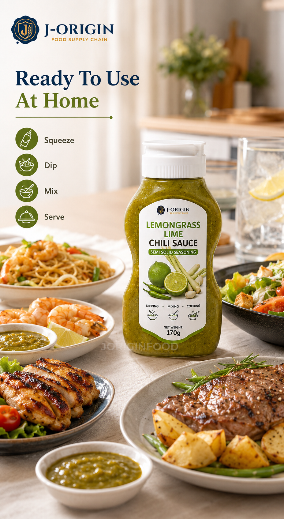 Lemongrass Lime Chili Sauce | Ready-to-Use Semi-Solid Seasoning | Restaurant Foodservice Retail | OEM Private Label | 170g