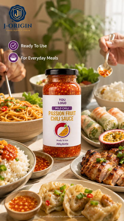 Passion Fruit Mild Chili Sauce | Ready-to-Use Dipping & Cooking Sauce | Restaurant Foodservice Retail | OEM Private Label | 260g