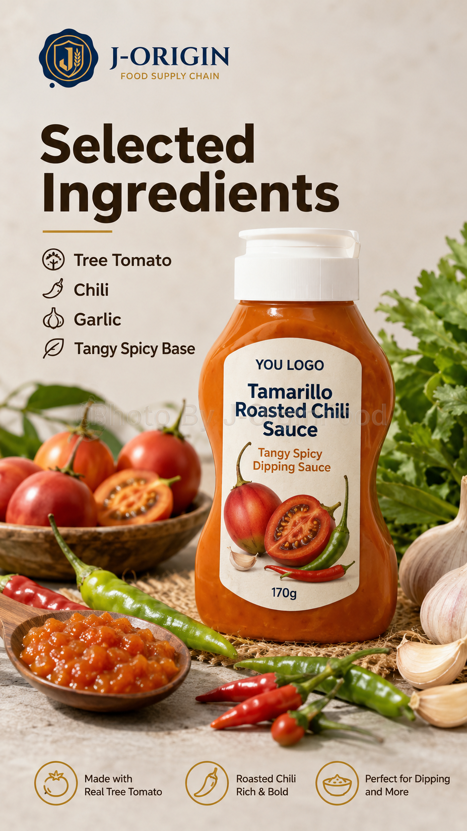 Tamarillo Tree Tomato Roasted Chili Sauce – Tangy Spicy Dipping Sauce (170g)