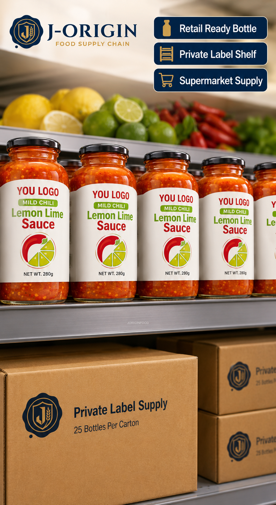 Mild Chili Lemon Lime Sauce – Ready-to-Eat Asian Dipping Sauce | OEM Private Label | 280g Bottle
