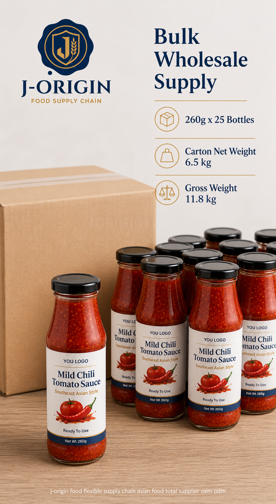 Southeast Asian Mild Chili Tomato Sauce | Ready-to-Use Dipping & Cooking Sauce | Restaurant Foodservice Retail | OEM Private Label | 260g