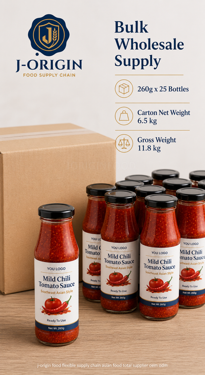 Southeast Asian Mild Chili Tomato Sauce | Ready-to-Use Dipping & Cooking Sauce | Restaurant Foodservice Retail | OEM Private Label | 260g