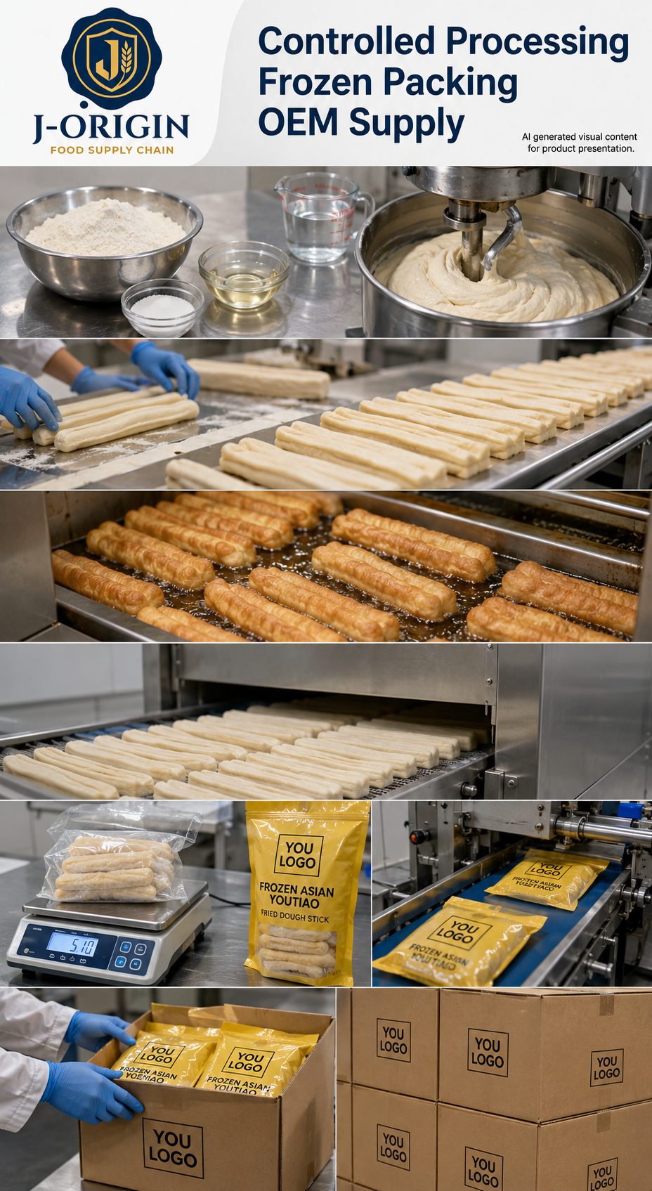 Frozen Youtiao Fried Dough Stick — 500g | OEM Private Label