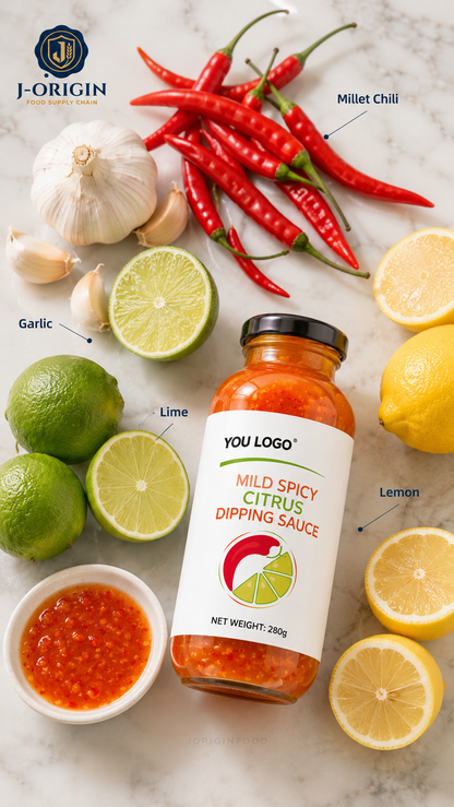 Mild Chili Lemon Lime Sauce – Ready-to-Eat Asian Dipping Sauce | OEM Private Label | 280g Bottle