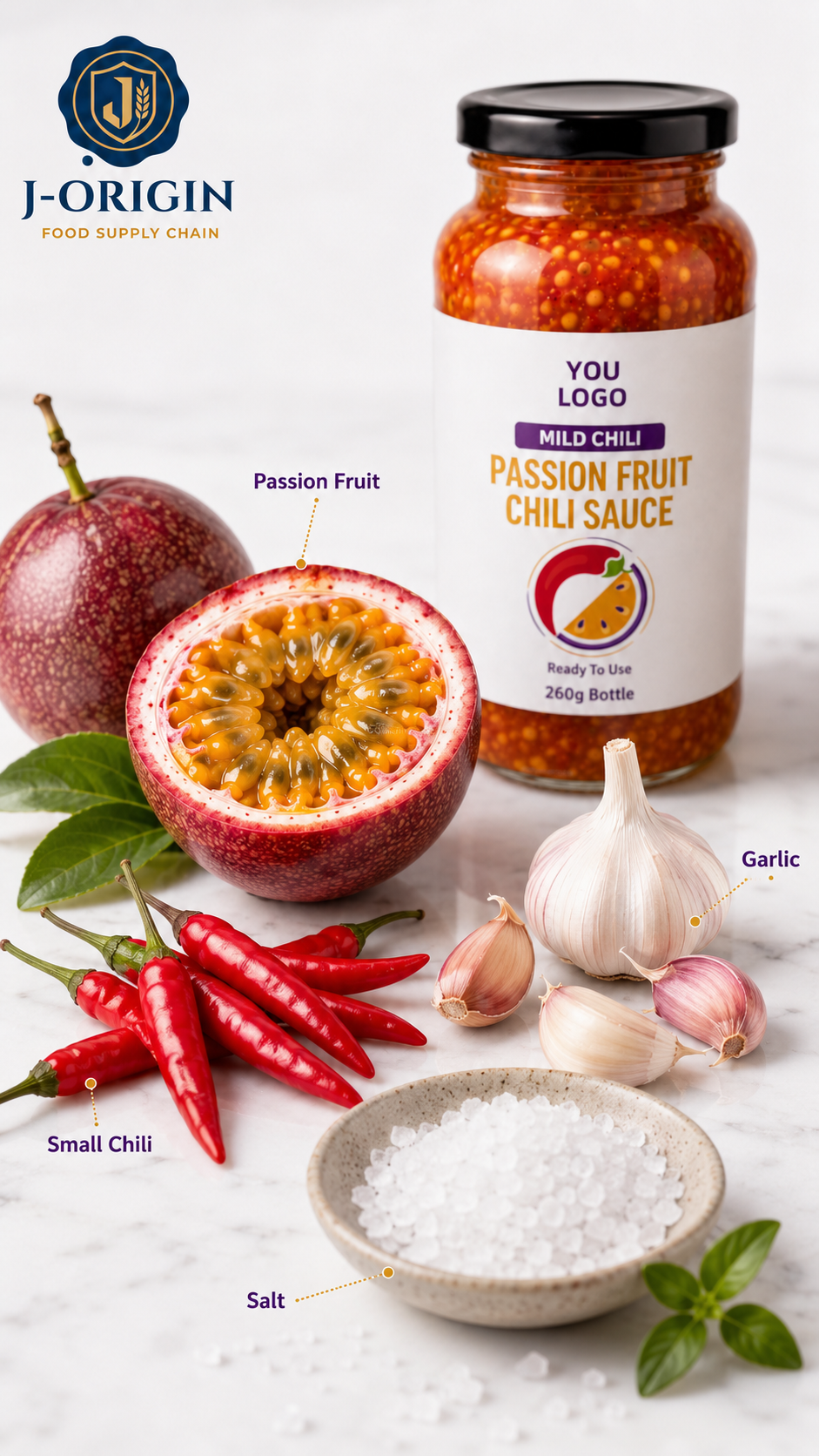 Passion Fruit Mild Chili Sauce | Ready-to-Use Dipping & Cooking Sauce | Restaurant Foodservice Retail | OEM Private Label | 260g