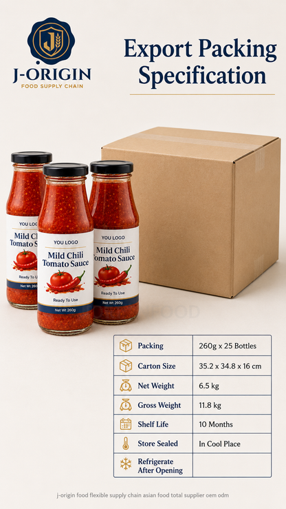 Southeast Asian Mild Chili Tomato Sauce | Ready-to-Use Dipping & Cooking Sauce | Restaurant Foodservice Retail | OEM Private Label | 260g