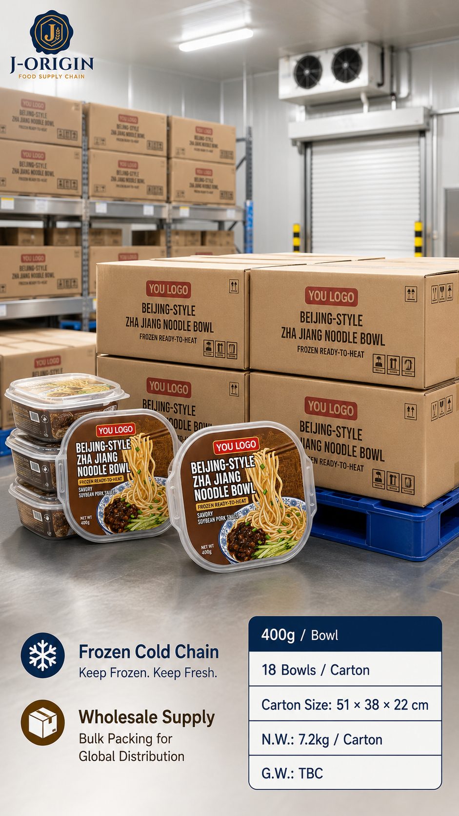 Beijing-Style Zha Jiang Noodle Bowl | 400g | Frozen Ready-to-Heat Wheat Noodle OEM