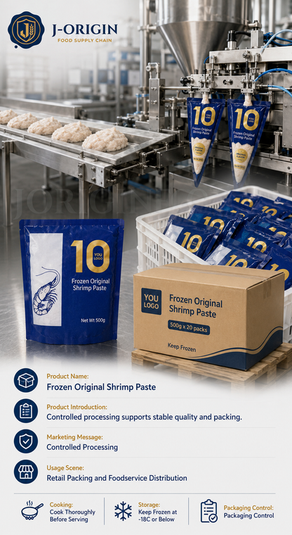Frozen Shrimp Paste Original Flavor | Hotpot Seafood | Retail Pack & Foodservice Bulk Supply | OEM Private Label | 150g / 500g