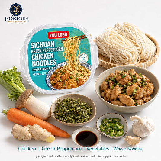 Sichuan Green Peppercorn Chicken Noodle Bowl | 370g | Frozen Ready-to-Heat Wheat Noodle OEM