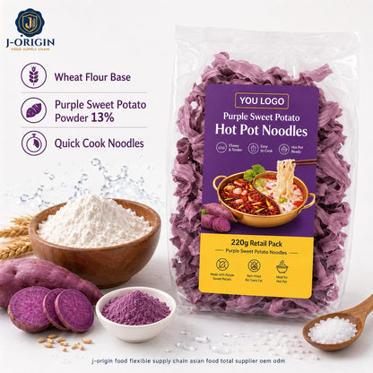 Purple Sweet Potato Hot Pot Noodles | OEM Private Label | 220g Retail Pack | Quick Cook | Ambient