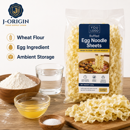 Ruffled Egg Noodle Sheets | Hot Pot & Noodle Soups | OEM Private Label | 220g
